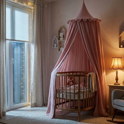 Ciel de lit bebe féerique ambiance cocooning