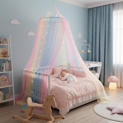 Ciel de lit multicolre tissu léger