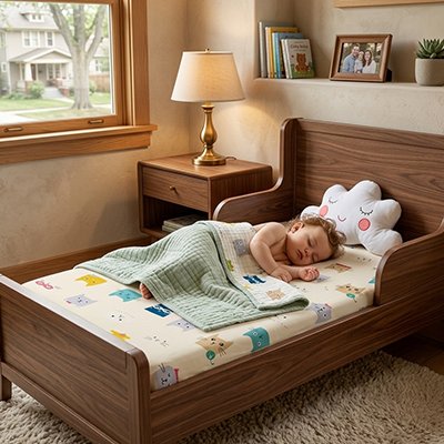 Drap housse lit bébé motifs variés