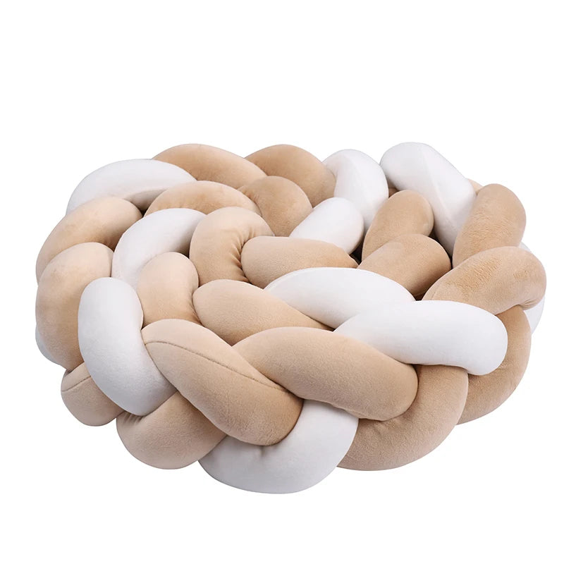 tour de lit tresse blanc caramel