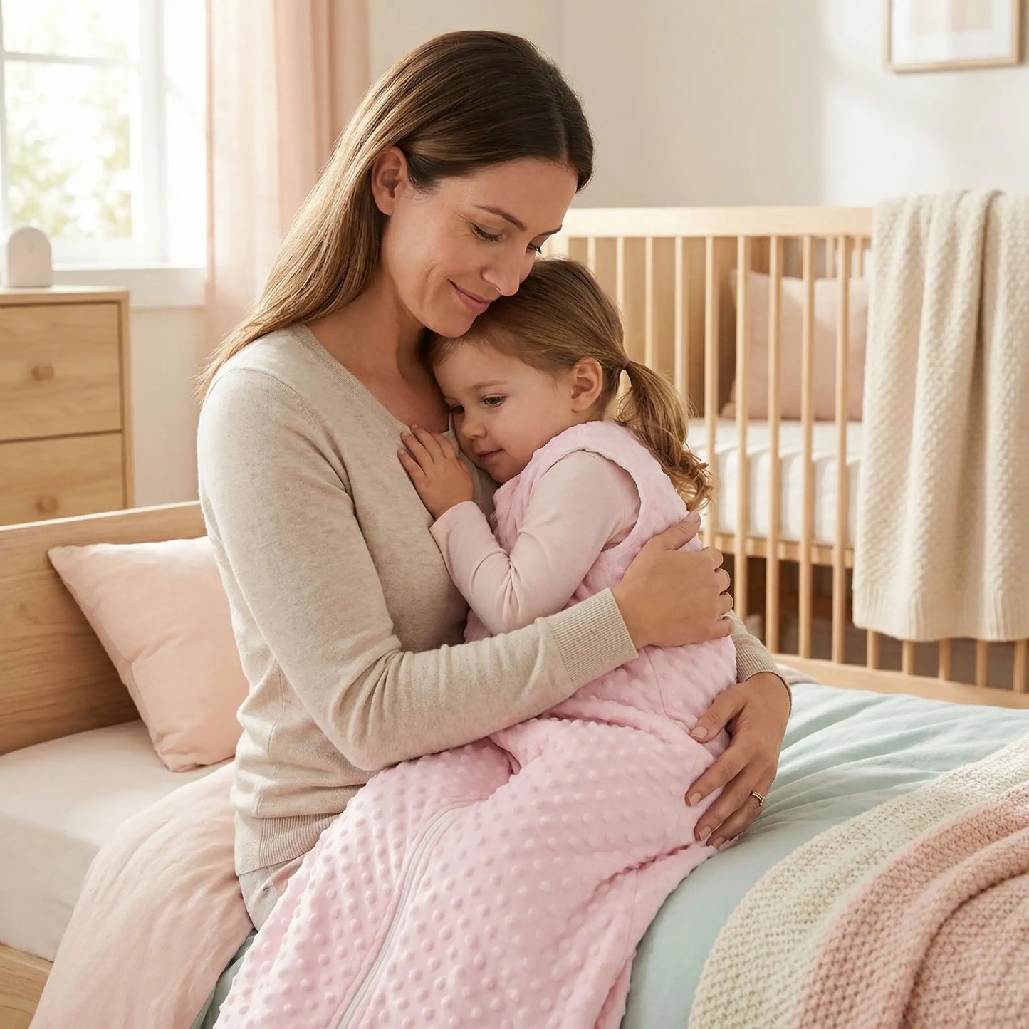 turbulette bébé polaire rose bébé calin maman