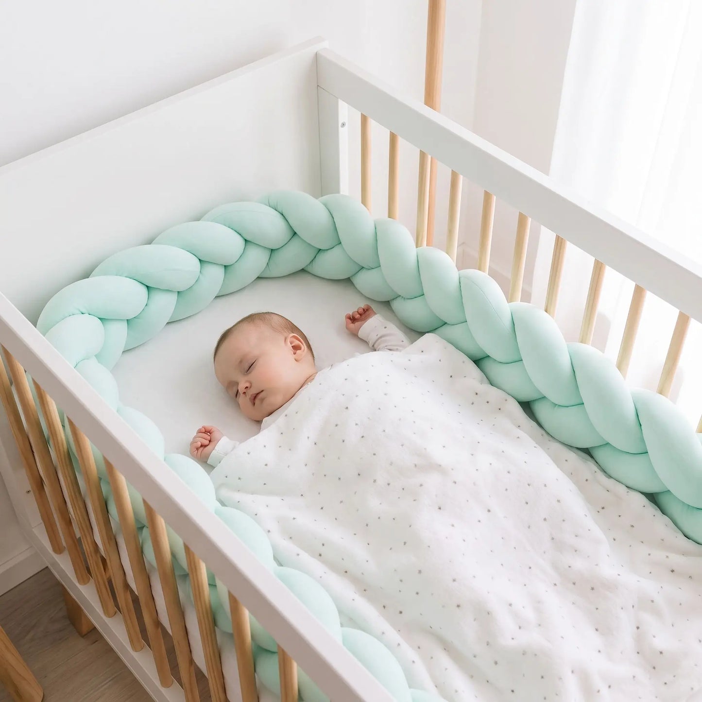Tresse de lit 3 brins vert pâle plusieurs longueurs