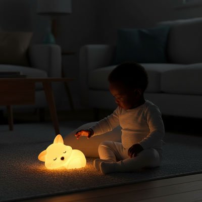 bébé attrappe veilleuse renard 