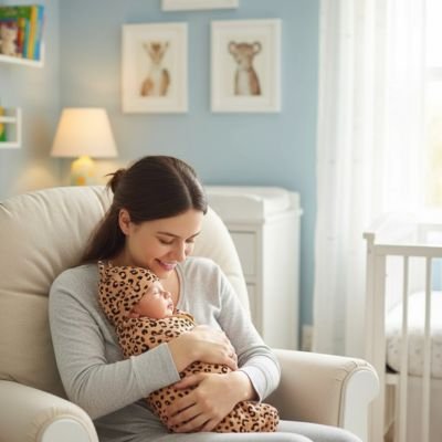 bébé contre maman dans sa Couverture d emmaillotage 