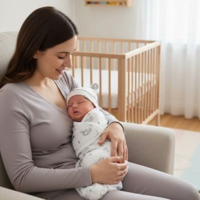 bébé dans sa Couverture emmaillotage 