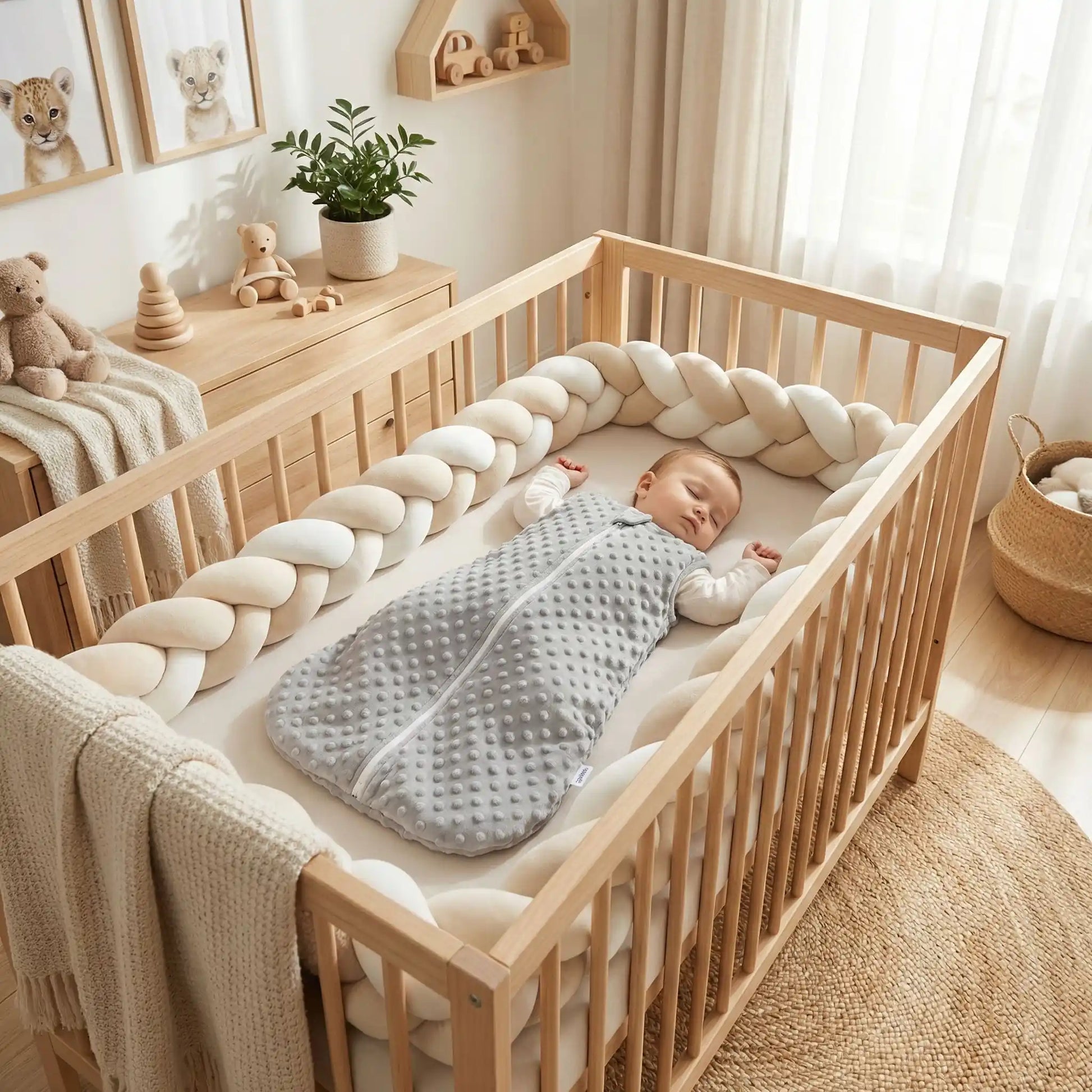 bébé dort gigoteuse polaire grise