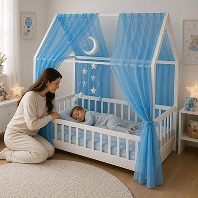 Ciel de lit protection douce plusieurs coloris