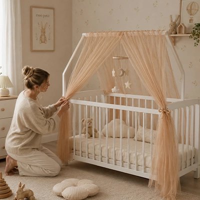 Ciel de lit protection douce voilage transparent