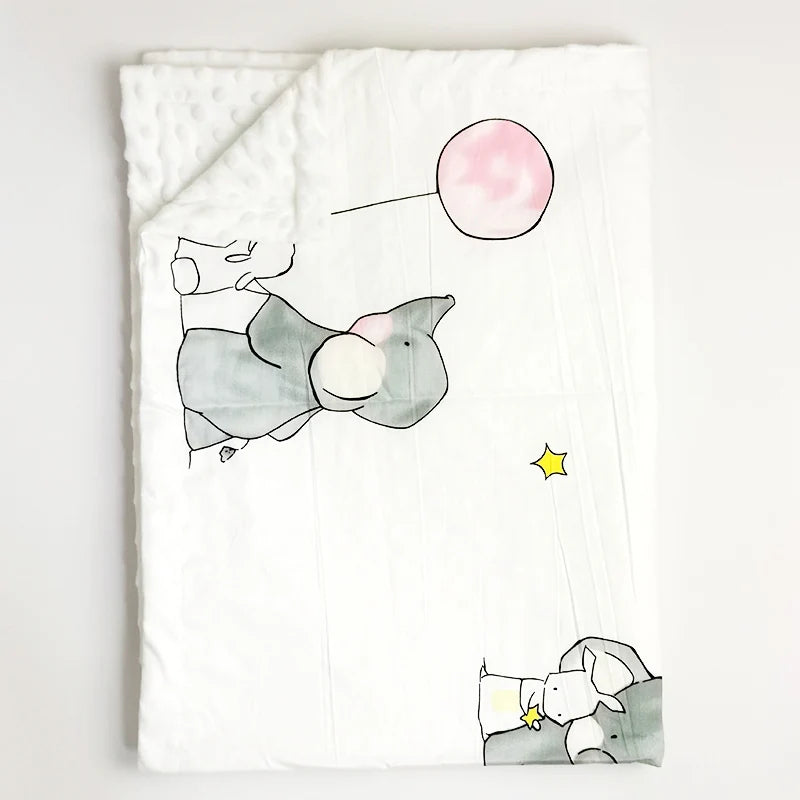 couverture bebe polaire double face éléphant