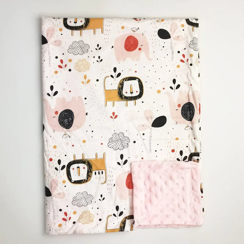 couverture bebe polaire double face lion
