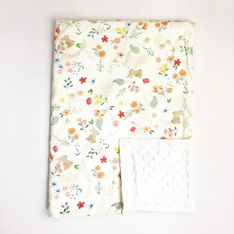 couverture bebe polaire nuits douces jardin fleuri