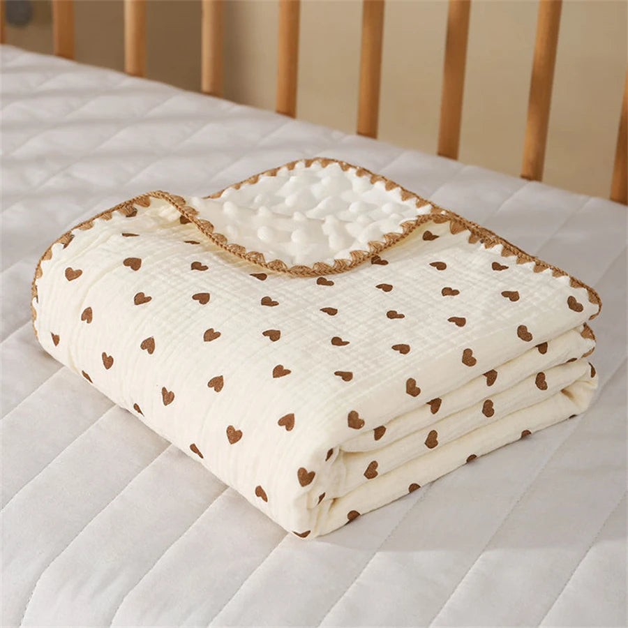 couverture bebe ultra douce coeur