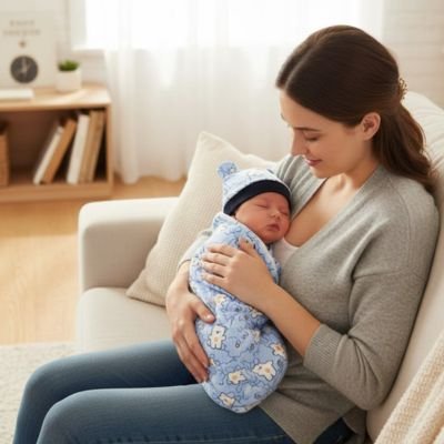 Couverture emmaillotage bébé serein