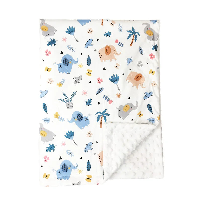 couverture en polaire bebe 4 saisons éléphant