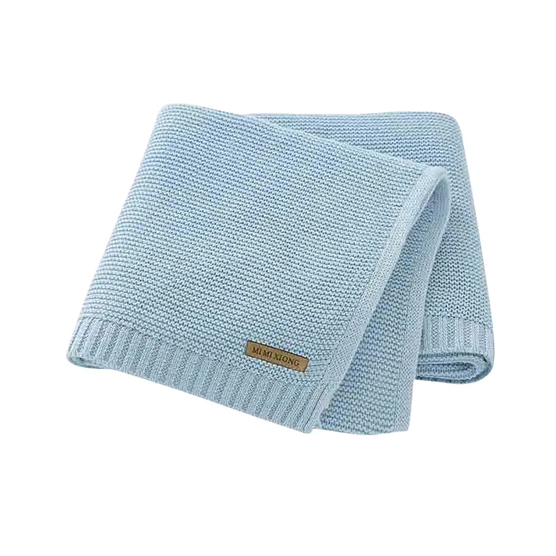 couverture laine pour bebe tricot douceur bleu