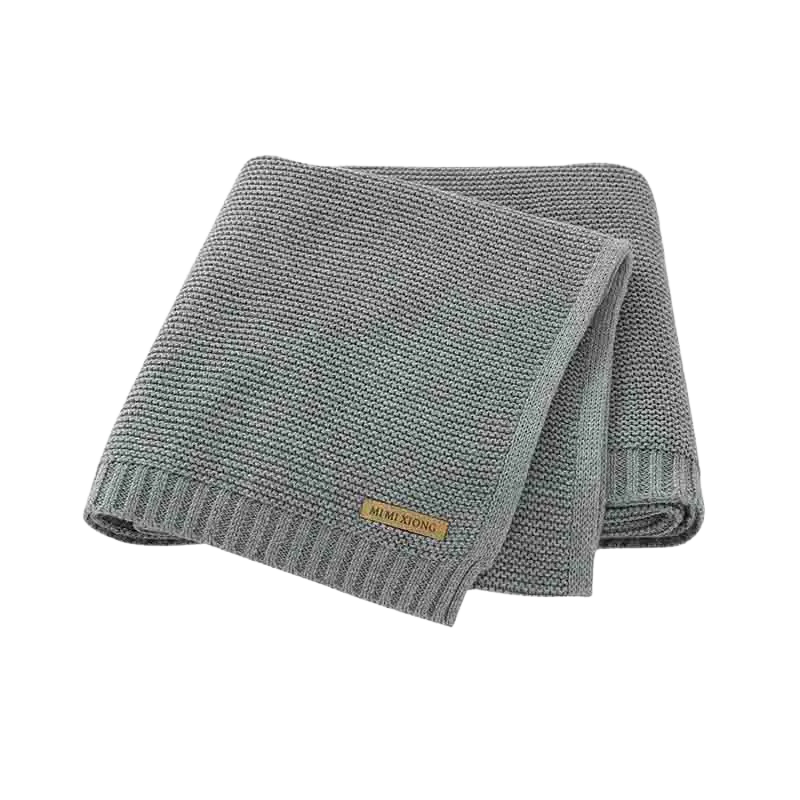 couverture laine pour bebe tricot douceur gris