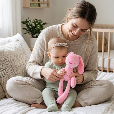 Doudou lapin Roméo tissu doux