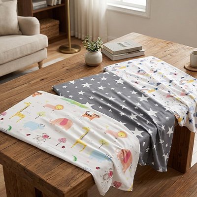 Drap housse lit bebe matière douce