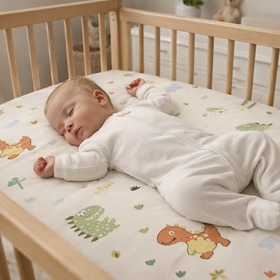 Drap housse lit bébé motifs enfantins