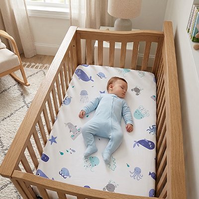 Drap housse lit bebe motifs ludiques