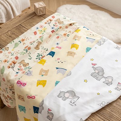 Drap housse lit bébé tissu naturel