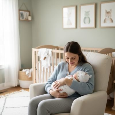 maman caline bébé dans sa Couverture d emmaillotage 