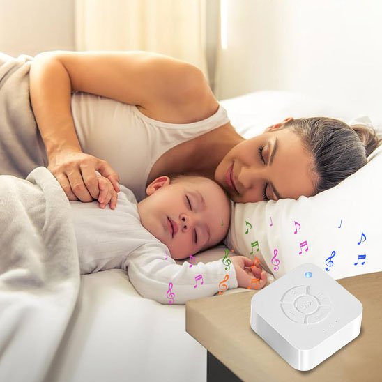 maman dort avec bébé et la Veilleuse bruit blanc