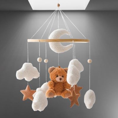 Mobile en Bois Bébé - WoodenCribBell™ - Oursson - Nid Douillet Bébé