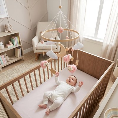 Mobile pour bébé mouton textiles doux