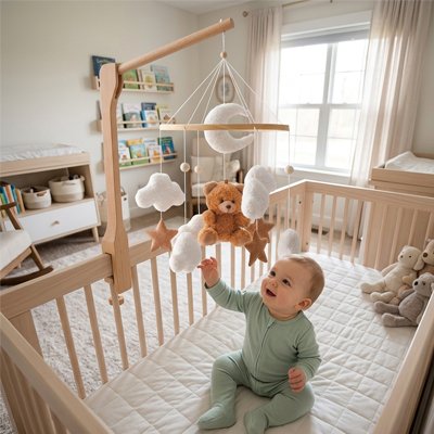 Mobile pour bébé ours brun éveil sensoriel