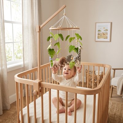 Mobile pour bébé savane design scandinave