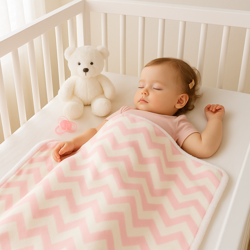 petite fille dort sous sa couverture bébé