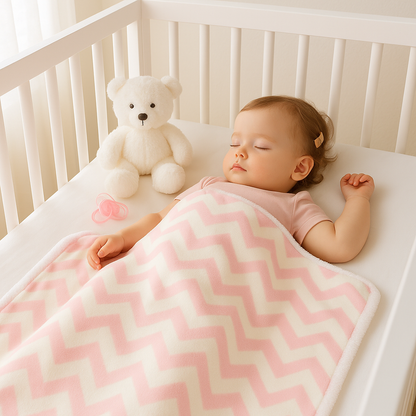 petite fille dort sous sa couverture bébé