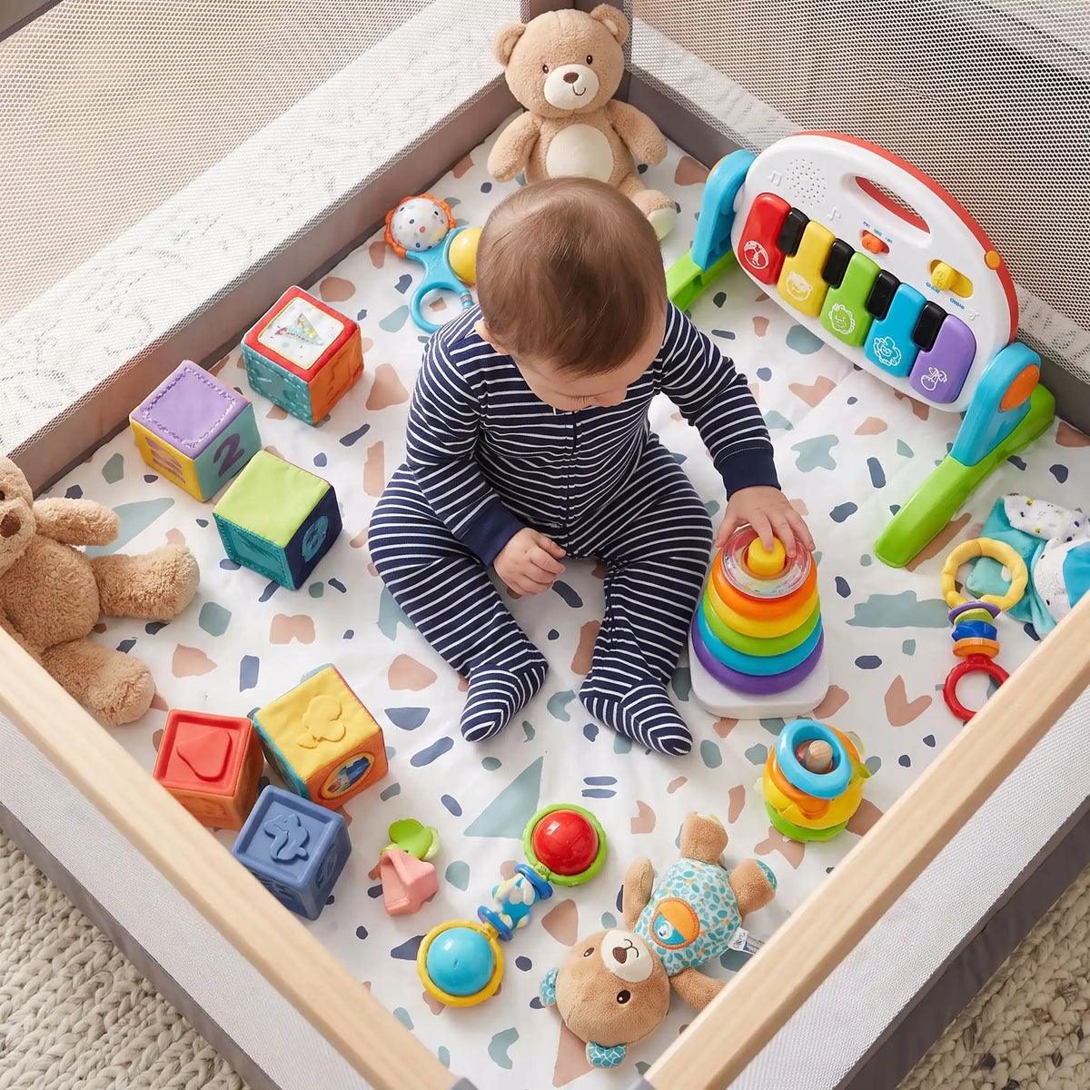 pyjama garçon bebe coton intégral rayé