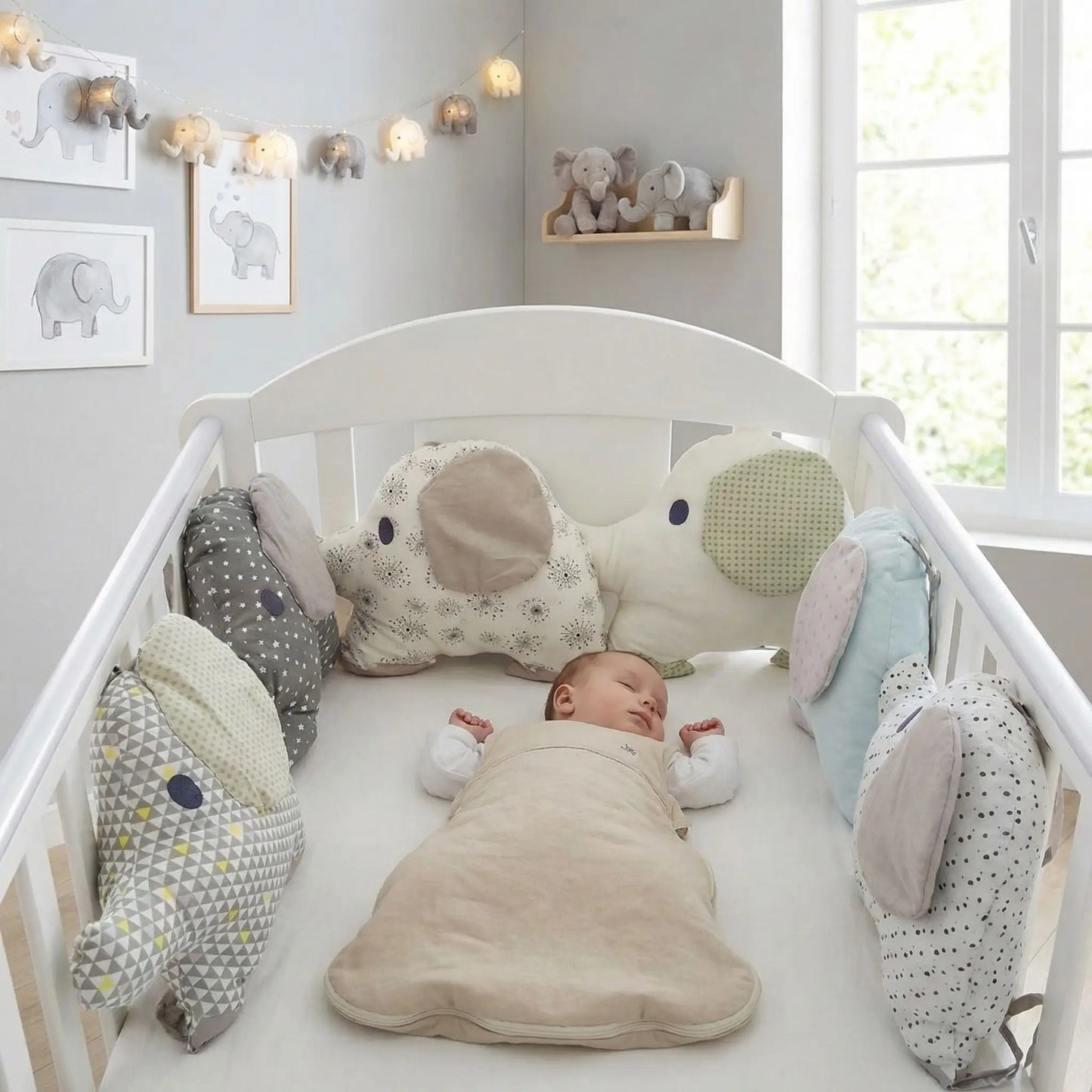 Tour de lit bebe | Eléphant