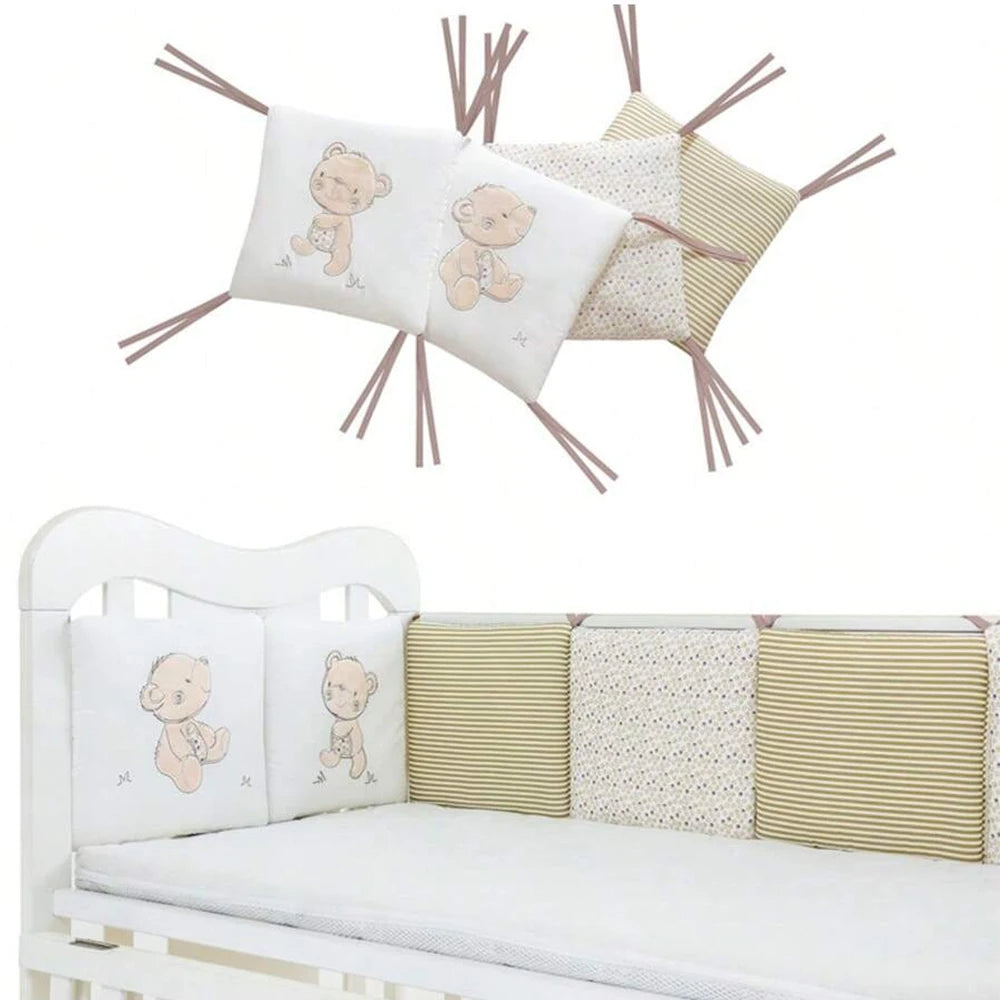 tour de lit bébé ours 6 coussins