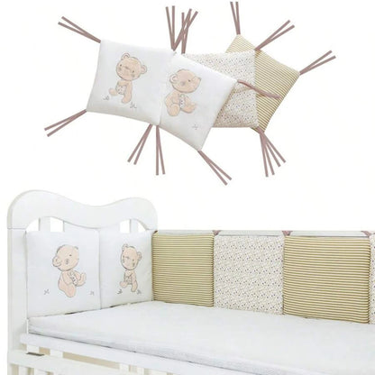 tour de lit bébé ours 6 coussins