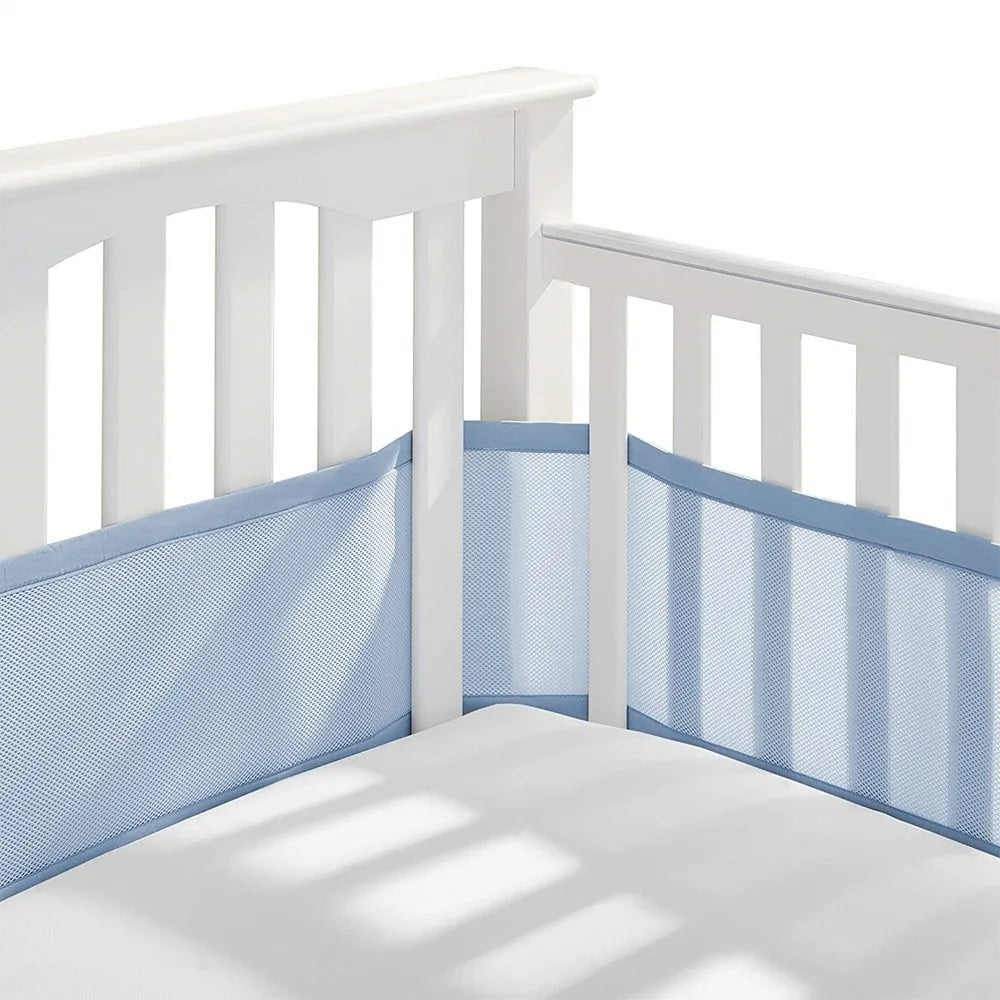 tour de lit respirant bleu