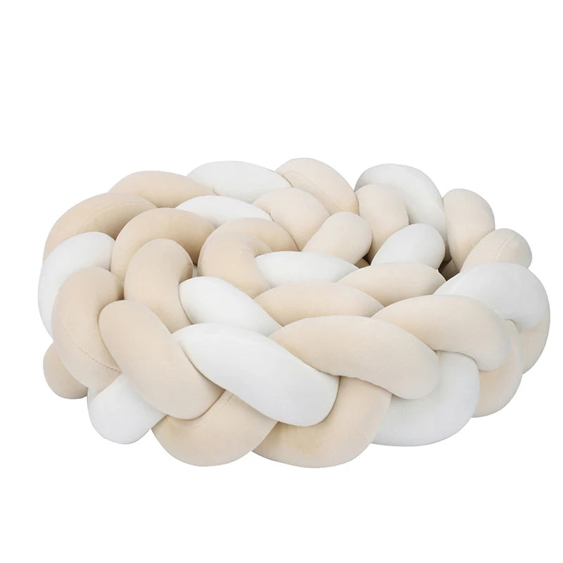 tour de lit tresse blanc beige