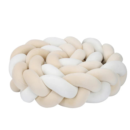 tour de lit tresse blanc beige