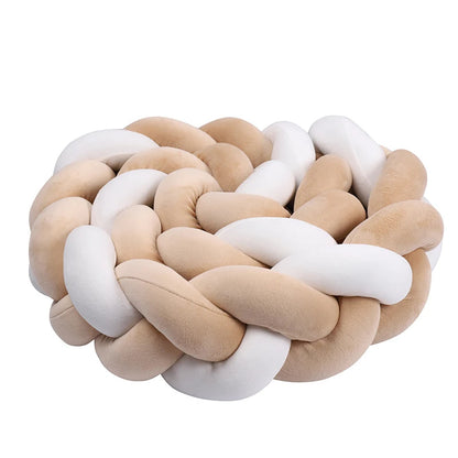 tour de lit tresse blanc caramel