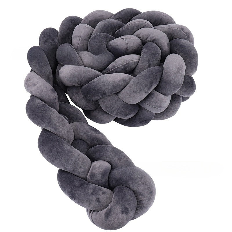 tour de lit tressé gris foncé