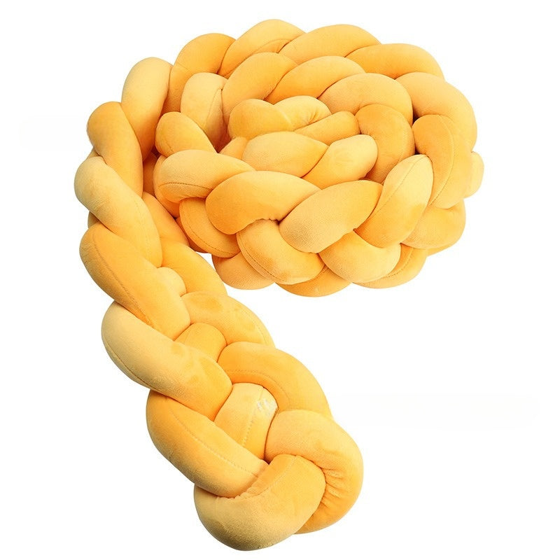 tour de lit tresse jaune