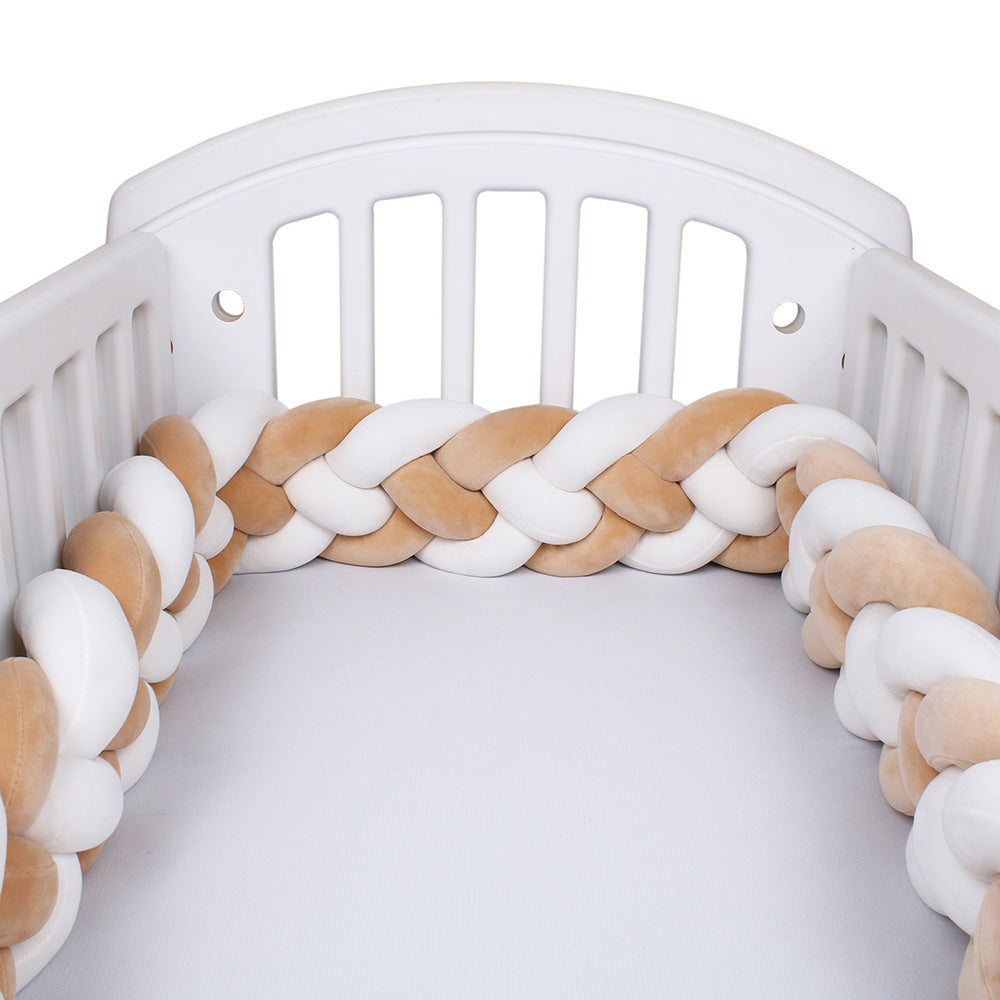 tresse de lit bebe caramel blanc