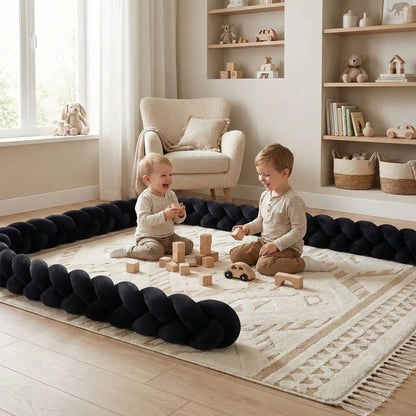 Tresse de lit bébé | 4 brins noir