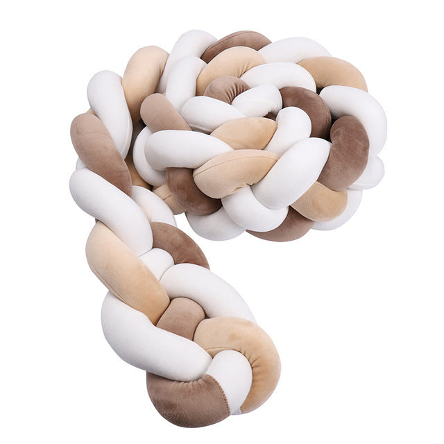 tresse de lit bebe marron beige blanc