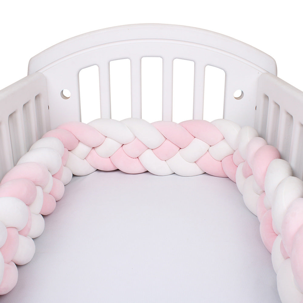 tresse de lit bebe rose blanc