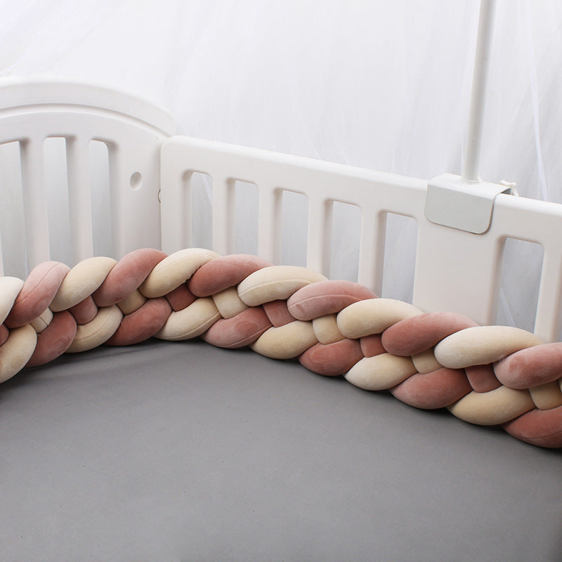 tresse de lit bebe vieux rose beige