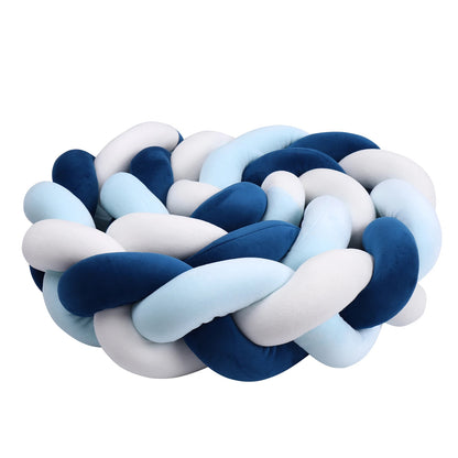 tresse de lit bleu ciel bleu marine blanc