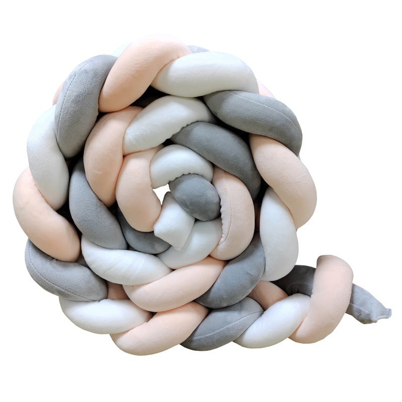 tresse de lit rose clair gris blanc